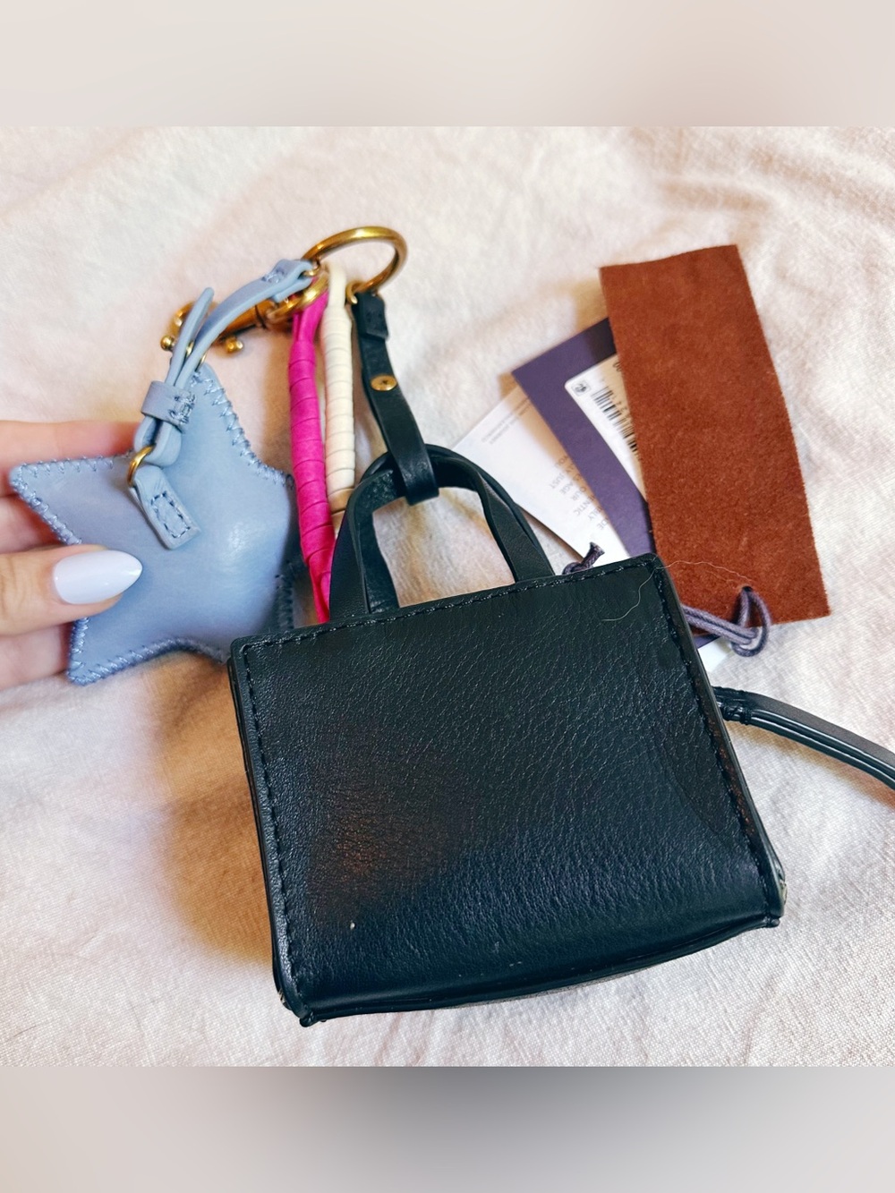 New NWT American Leather Co Charms set purse keychain blue star tiny bag cute - Picture 10 of 10
